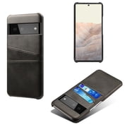 TECH CIRCLE PU Leather Card Case For Google Pixel 8A,Slim Lightweight Soft Back Cover Grip Protective Classic Business Women Men Cases with Card Slot for Google Pixel 8A 6.1 2023,Black