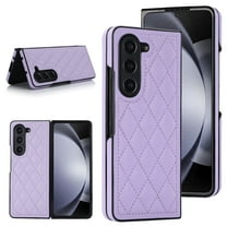 TECH CIRCLE PU Leather Case for Samsung Galaxy Z Fold 7 (2025 Release) 8.2"/6.5" Cell Phone, Slim Fit and Lightweight, Shockproof Protective Hard Cover for Women Men, Purple