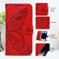 thumbnail image 1 of TECH CIRCLE PU Leather Case for iPhone 12 Pro & iPhone 12 (6.1") 2020 - Cute Butterfly Folio Case with Magnetic Strap for Full Coverage Protection, Designed with Stand /Card Slots /Wrist Strap, Red, 1 of 9