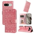 thumbnail image 1 of TECH CIRCLE Phone Case for Google Pixel 8,Google Pixel 8 Wallet Case Sunflower Embossed PU Leather Flip Phone Cover Card Slots Magnetic Clasp Stand Kickstand Case with Hand Strap,Rosegold, 1 of 9