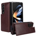 thumbnail image 1 of TECH CIRCLE Phone Case for Samsung Galaxy Z Fold 3 5G 2021, PU Leather Business Elegant Style Case With Magnetic Clasp Rugged Shockproof Protective Wallet Case for Samsung Galaxy Z Fold 3, Brown, 1 of 8