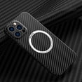 thumbnail image 1 of TECH CIRCLE Phone Case for iPhone 11 Pro Max Carbon Fiber Pattern Ultra Slim Thin Shockproof Protection Magnetic MagSafe Case For iPhone 11 Pro Max,Black, 1 of 6
