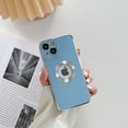 thumbnail image 1 of TECH CIRCLE Phone Case for iPhone 13 Pro Max 6.7 inch,Shockproof Camera Lens Protection Hollow Out Show Logo Luxury Plating Silicone Slim Protective Cover,Blue, 1 of 8