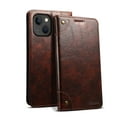 thumbnail image 1 of TECH CIRCLE Phone Case for iPhone 15 Plus (2023) - PU Leather Protective Shell Durable Soft Silicone Back Cover Magnetic Folio Wallet Phone Case with Card Holder/Pocket/Stand Feature, Brown, 1 of 6