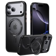 TECH CIRCLE Phone Case for iPhone 17 Pro Max PC+TPU Case with 360  Rotatable Magnetic Ring Stand,Compatible with MagSafe,Anti-Yellowing Military-Grade Shockproof Drop Protection,Black