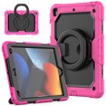 thumbnail image 1 of TECH CIRCLE Rugged Case for Apple (10.2-Inch) iPad Tablet (iPad 9th/8th/7th Gen) - Drop Proof Protective Kickstand Case Portable Handle Sturdy Cover with [Screen Protector], Rose+Black, 1 of 8