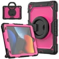 thumbnail image 1 of TECH CIRCLE Rugged Case for Apple (10.2-Inch) iPad Tablet (iPad 9th/8th/7th Gen) - Drop Proof Protective Kickstand Case Portable Handle Sturdy Cover with [Screen Protector], Black+Rose, 1 of 8