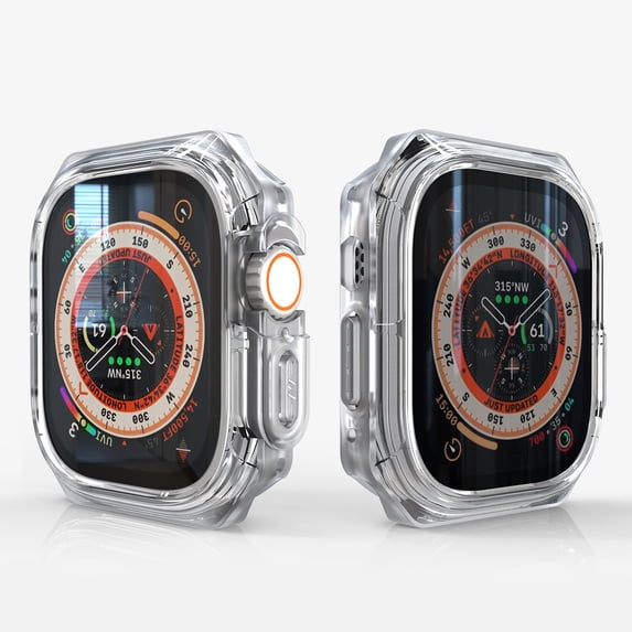 TECH CIRCLE Rugged Case Compatible for Apple Watch 45mm Series 9/8/7 , Military All Around Durable TPU Protective Cover Case Shockproof Bumper for iWatch 45mm,Clear