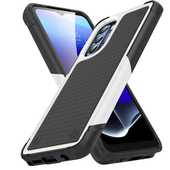 TECH CIRCLE Rugged Case For MOTO G Stylus 5G 2022, Military Grade Shockproof Protective Bumper Anti-Scratch Dual Layers Phone Case Cover for Motorola MOTO G Stylus 5G 2022 6.8",White