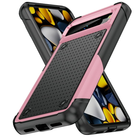 TECH CIRCLE Rugged Case For Google Pixel 7A, Military Grade Shockproof Protective Bumper Anti-Scratch Dual Layers Phone Case Cover for Google Pixel 7A 6.1" 2023,Pink