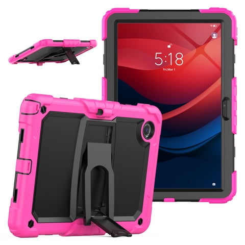 TECH CIRCLE Rugged Case for Lenovo Tab M11 Tablet (11") 2024 - Premium Hard Case with Screen Protector /Shoulder Strap, Shockproof Sturdy Cover with Foldable Kickstand, Child-Friendly Kids Case, Rose