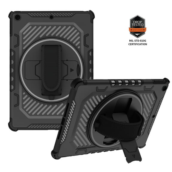TECH CIRCLE Rugged Case for Apple 10.2-Inch iPad (9th/8th/7th Generation) Tablets, Black