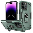 thumbnail image 1 of TECH CIRCLE Rugged Cool Case for iPhone 15 Plus 6.7" 2023 - Protective Hard Shell Case [Built-in Sturdy Kickstand / Phone Ring Holder] Compatible with Magnetic Car Mount Phone Cover, Dark Green, 1 of 1
