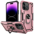 thumbnail image 1 of TECH CIRCLE Rugged Cool Case for iPhone 15 Pro Max 6.7" 2023 - Protective Hard Shell Case [Built-in Sturdy Kickstand / Phone Ring Holder] Compatible with Magnetic Car Mount Phone Cover, Rosegold, 1 of 1