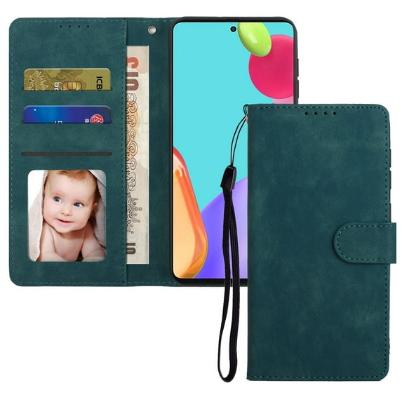 TECH CIRCLE for Samsung Galaxy A13 5G Wallet Case Cover, Slim Fit PU Leather Magnetic Flip Stand ID Credit Card Slots Holder Folio Shockproof Protective Case For Galaxy A13 5G 6.5 inch 2021,Green