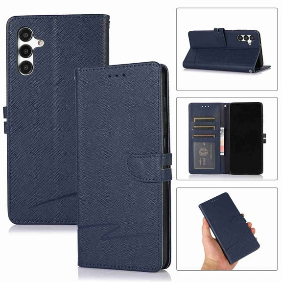 TECH CIRCLE for Samsung Galaxy A13 5G Wallet Case, Premium PU Leather Wallet Flip Protective Kickstand Case Cover with Card Slots and Wrist Stand for Samsung Galaxy A13 5G, Blue