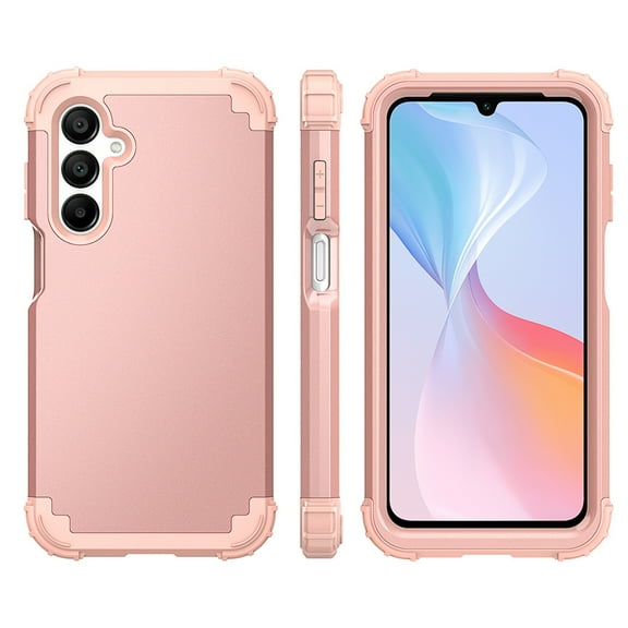 TECH CIRCLE for Samsung Galaxy A15 5G Slim Soft Rubber Armor Case,Three Layer Heavy Duty Shockproof Protection Hard Plastic Bumper + Soft Silicone Rubber Hybrid Protective Cover,Rosegold
