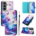 thumbnail image 1 of TECH CIRCLE for Samsung Galaxy A15 Case 6.5" (2023 Release), Cute Cartoon Flip Wallet Case with Lanyard, Built-in Card Slots & Stand Function, Portable Lightweight Slim Cover, Butterfly Forest, 1 of 3