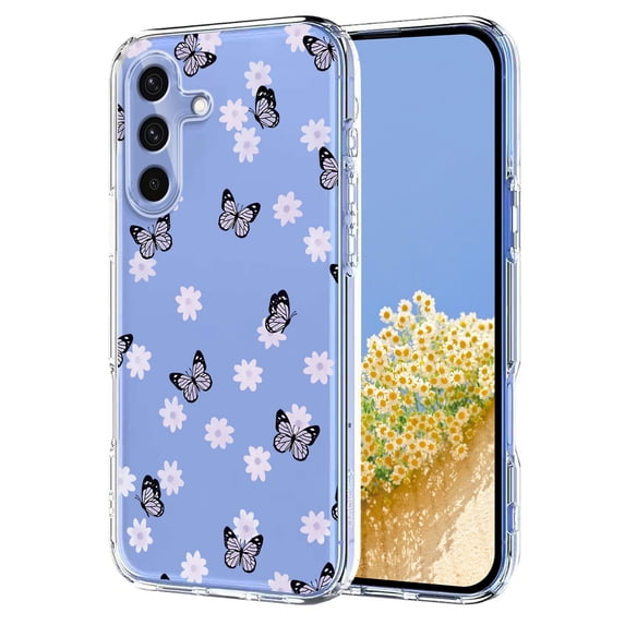 TECH CIRCLE for Samsung Galaxy A16 5G Flexible TPU Magnetic Phone Case Compatible with MagSafe Cute Slim Clear Floral Full-Body Shockproof Protection Cover for Women Girls,C