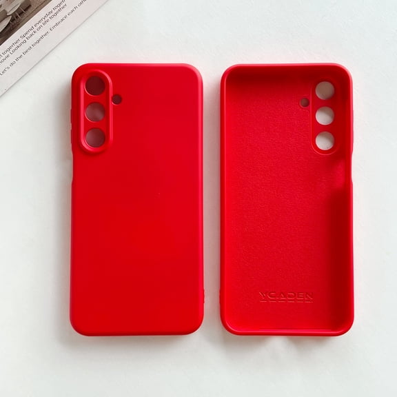 TECH CIRCLE for Samsung Galaxy A16 5G Liquid Silicone Case Soft TPU Thin Slim Grip Rubber Matte Solid Color Shockproof Drop Protection Cover for Women,Red