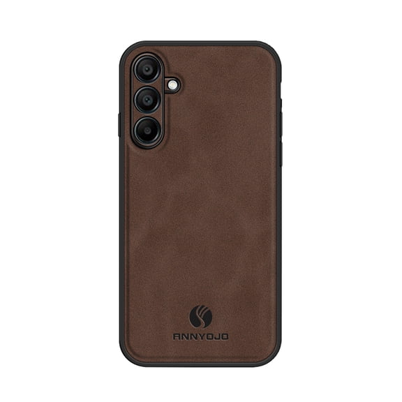 TECH CIRCLE for Samsung Galaxy A17 5G Shockproof Leather Magnetic Case slim Matte 2 in 1 Drop-Proof PC+TPU Cover Full Camera Protection Built-in Car Magnetic Mount,Brown