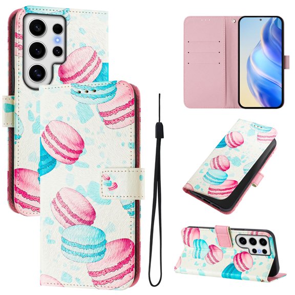 TECH CIRCLE for Samsung Galaxy A32 5G Case 6.5" (2021 Release), Cute Cartoon Flip Wallet Case with Lanyard, Built-in Card Slots & Stand Function, Portable Lightweight Slim Cover, Donuts