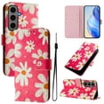 thumbnail image 1 of TECH CIRCLE for Samsung Galaxy A34 5G Case 6.6-Inch (2023 Release), Cute Cartoon Flip Wallet Case with Lanyard, Built-in Card Slots & Stand Function, Portable Lightweight Slim Folio Cover, Red Daisy, 1 of 3
