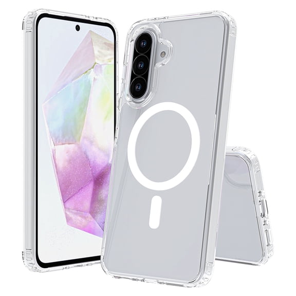 TECH CIRCLE for Samsung Galaxy A36 5G Transparent Magnetic Hard PC Case Military-Grade Drop Protection,Compatible with MagSafe,Crystal Clear, Anti-Yellowing, Slim Durable Shockproof,Clean