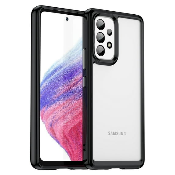 TECH CIRCLE for Samsung Galaxy A53 5G 6.5 inch Luxury Lightweight Shockproof Transparent Acrylic + TPU Hybrid Bumper Slim Shell Phone Case Cover,Black