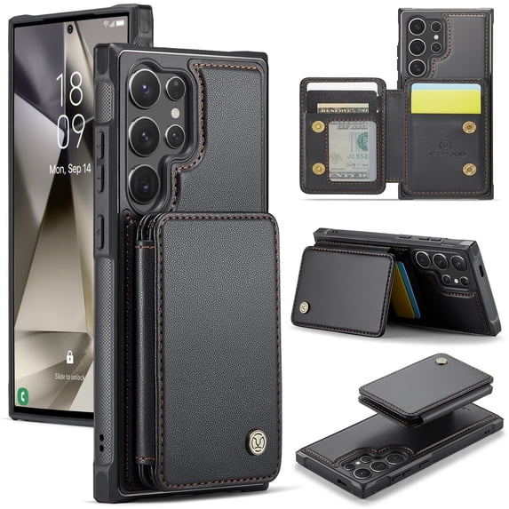 TECH CIRCLE for Samsung Galaxy A53 5G Case 6.5", PU Leather Back Cover Case with A Removable Magnetic Wallet with Stand Function, RFID Blocking Credit Card Slots, Lightweight Phone Basic Case, Black