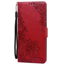 TECH CIRCLE Samsung Galaxy A53 5G Case,Premium PU Leather Flowers Embossed Wallet Case with Wrist Strap Card Slots Kickstand Flip Phone Cover for Samsung Galaxy A53 5G 6.5" 2022,Red