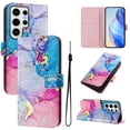 thumbnail image 1 of TECH CIRCLE for Samsung Galaxy A71 5G Case 6.7" (2020 Release), Cute Cartoon Flip Wallet Case with Lanyard, Built-in Card Slots & Stand Function, Portable Lightweight Slim Cover, Marble, 1 of 3