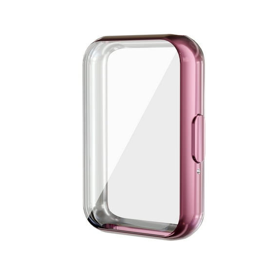 TECH CIRCLE for Samsung Galaxy Fit 3 Case with Screen Protector, Soft TPU Face Cover Scratch Resistant Full Protective Bumper Set Ultra-Thin Smartwatch Accessories for Men Women,Pink