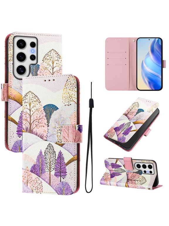 TECH CIRCLE for Samsung Galaxy Note 20 Case 6.7" (2020 Release), Cute Cartoon Flip Wallet Case with Lanyard, Built-in Card Slots & Stand Function, Portable Lightweight Slim Cover, Tree