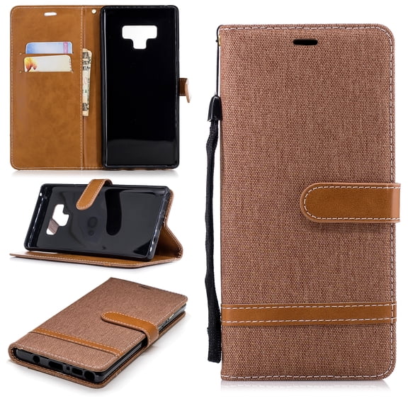 TECH CIRCLE For Samsung Galaxy Note 8 Wallet Case,Flip Folio Shockproof Protective Cover with Card Holder Kickstand Purse Wrist Strap Phone Case for Samsung Galaxy Note 8 6.3" 2017,Brown