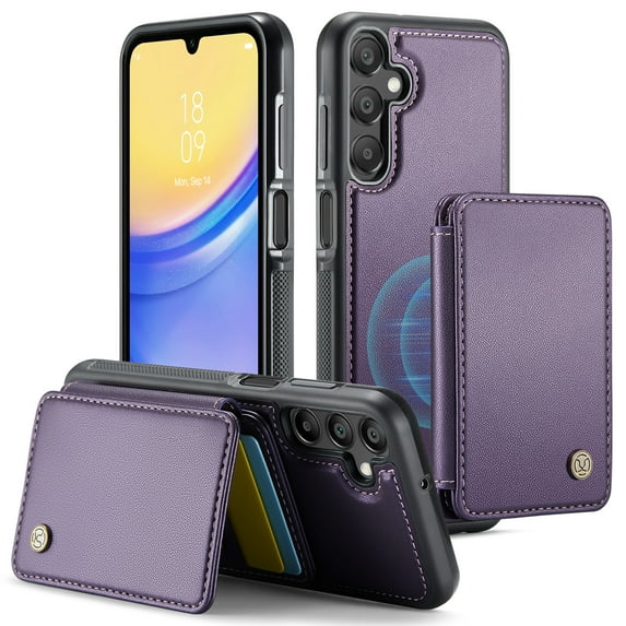 TECH CIRCLE for Samsung Galaxy S20 Plus Case 6.7", PU Leather Back Cover Case with Removable Magnetic Wallet with Stand Function, RFID Blocking Credit Card Holder Slots, Lightweight Slim Case, Purple