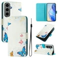 thumbnail image 1 of TECH CIRCLE for Samsung Galaxy S21 Case 6.2" (2021 Release), Cute Cartoon Flip Wallet Case with Lanyard, Built-in Card Slots & Stand Function, Portable Lightweight Slim Folio Cover, Butterflies, 1 of 3