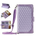 thumbnail image 1 of TECH CIRCLE for Samsung Galaxy S21 Wallet Case,Crossbody Purse Cover Card Slots Flip Holder Luxury PU Leather Zipper Protective Case with Wrist Strap,Purple, 1 of 13