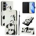 thumbnail image 1 of TECH CIRCLE for Samsung Galaxy S22 Case 6.1-Inch (2022 Release), Cute Cartoon Flip Wallet Case with Lanyard, Built-in Card Slots & Stand Function, Portable Lightweight Slim Folio Cover, Panda, 1 of 3