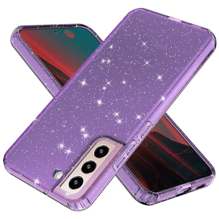 TECH CIRCLE Samsung Galaxy S22 Case, Glitter Soft TPU Shockproof Protective Bumper Cover Sparkle Bling Slim Women Girls Phone Case for Samsung Galaxy S22 5G 6.1 inch 2022, Purple