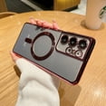 thumbnail image 1 of TECH CIRCLE for Samsung Galaxy S22 Plus Case, [Full Camera Cover Protection] [Compatible with MagSafe] Magnetic Metallic Glossy Slim Clear Luxury Soft Shockproof Case for Galaxy S22+ 5G 6.6" 2022,Red, 1 of 8