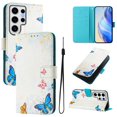 thumbnail image 1 of TECH CIRCLE for Samsung Galaxy S22 Ultra Case 6.8" (2022 Release), Cute Cartoon Flip Wallet Case with Lanyard, Built-in Card Slots & Stand Function, Portable Lightweight Slim Folio Cover, Butterflies, 1 of 3