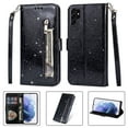 thumbnail image 1 of TECH CIRCLE for Samsung Galaxy S22 Ultra Case, Zipper Wallet Pocket Luxury Glitter Flip Kickstand Magnetic Card Slots Wrist Strap Protective Cover for Samsung Galaxy S22 Ultra Case 6.8" 2022, Black, 1 of 6