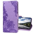 thumbnail image 1 of TECH CIRCLE for Samsung Galaxy S22 Ultra Wallet Case, Premium PU Leather Embossed Lace Flip Case with Wallet Cart Slot and Kickstand Shockproof Protective Case for S22 Ultra 2022 Women Men, Purple, 1 of 7