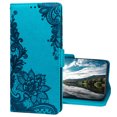 thumbnail image 1 of TECH CIRCLE for Samsung Galaxy S22 Ultra Wallet Case, Premium PU Leather Embossed Lace Flip Case with Wallet Cart Slot and Kickstand Shockproof Protective Case for S22 Ultra 2022 Women Men, Blue, 1 of 7
