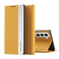 thumbnail image 1 of TECH CIRCLE Samsung Galaxy S23 Case, Ultra-Thin Slim Premium Leather Luxury Business Shockproof Bumper Full Body Protective Magnetic Kickstand Cover for Samsung Galaxy S23 5G 6.1", Yellow, 1 of 7