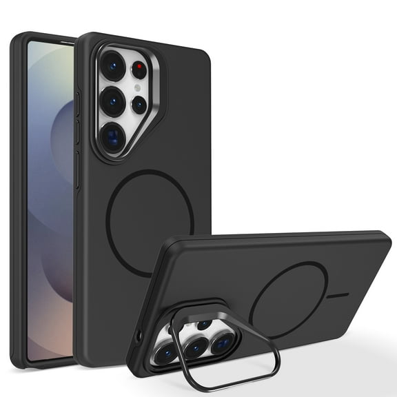 TECH CIRCLE for Samsung Galaxy S23+ Magnetic Case, Compatible with MagSafe/Wireless Charging, Camera Kickstand Protection, Slim Skin Hybrid PC+TPU Back Cover, Black