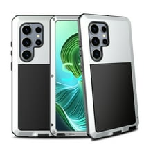 TECH CIRCLE for Samsung Galaxy S23 Metal Case,Heavy Duty Shockproof Aluminum Alloy Tough Armour Military Case,360 Full Body Protective Cover with Silicone Built-in Screen Protector,Silver