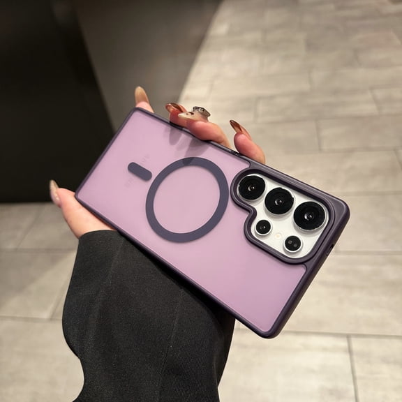 TECH CIRCLE For Samsung Galaxy S23 Plus Magnetic Transparent Matte Case Slim Anti-Scratch Shockproof Non-Slip PC+TPU Compatible with Magsafe Wireless Charging Drop Protection Cover,Purple