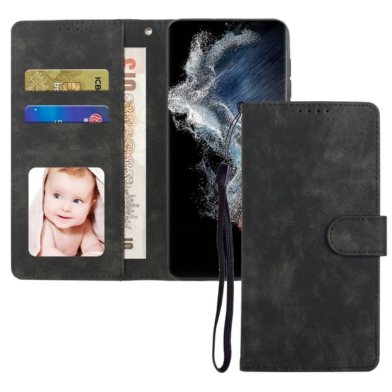 TECH CIRCLE for Samsung Galaxy S23 Plus Wallet Case Cover, Slim Fit PU Leather Magnetic Flip Stand ID Credit Card Slots Holder Folio Shockproof Protective Case For Galaxy S23 Plus 6.6 inch 2023,Black